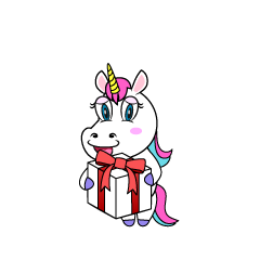 Unicorn Giving Present