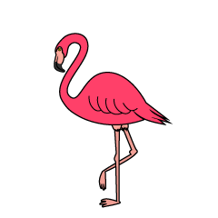 Standing Pink Flamingo