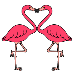 Heart Pink Flamingo