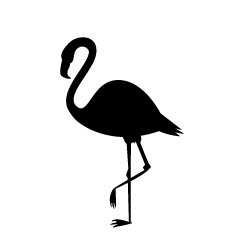 Standing Flamingo Silhouette