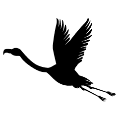 Flying Flamingo Silhouette