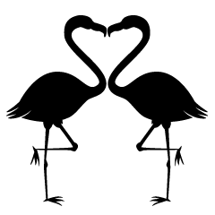 Heart Flamingo Silhouette