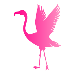 Fluttering Flamingo Pink Silhouette