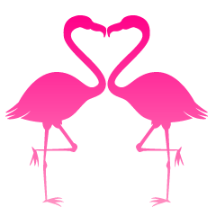 Heart Flamingo Pink Silhouette