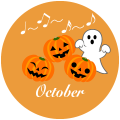 Halloween Pumpkin and Ghost October
