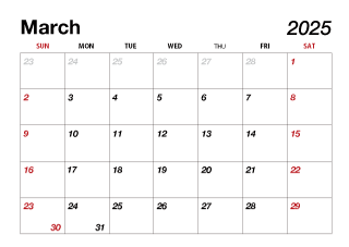 Calendario marzo 2023