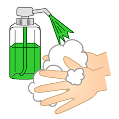 Washing Hands with Disinfectant