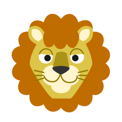 Cara de león amigable