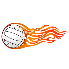 Orange Flame Volleyball