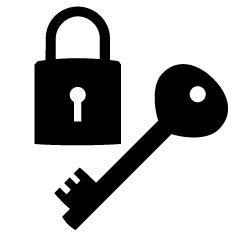 Padlock and Key Silhouette