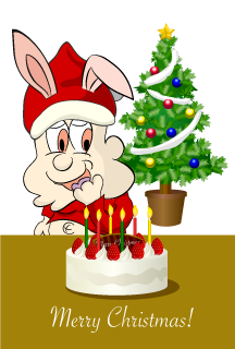 Personaje de conejo Santa Navidad