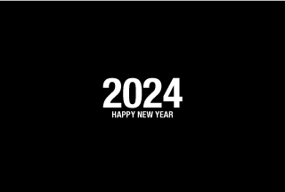 Happy New Year 2024 on Black