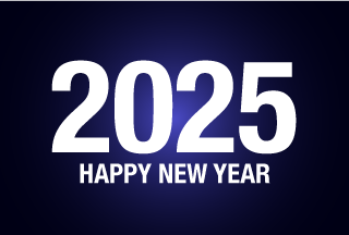 Happy New Year 2025 on Dark