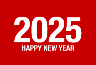 Happy New Year 2024 on Red