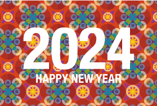 Happy New Year 2024 on Japanese Pattern