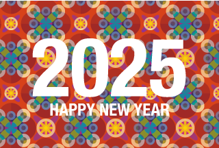 Happy New Year 2025 on Japanese Pattern