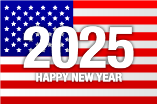 Happy New Year 2025 on American