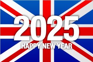 Happy New Year 2025 on United Kingdom