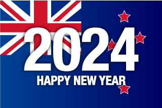 Happy New Year 2024 on New Zealand