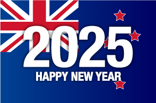 Happy New Year 2025 on New Zealand