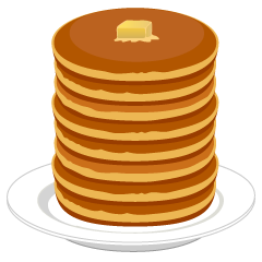 High Pancakes on Plate