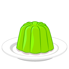 Green Jelly on Plate