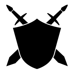 Shield and Cross Sword Silhouette