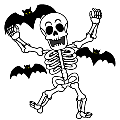 Skeleton and Bats