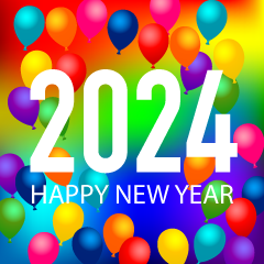 Balloon Happy New Year 2024