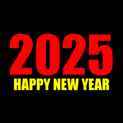 Red and Yellow Happy New Year 2025