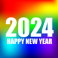 Rainbow Happy New Year 2024