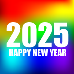 Rainbow Happy New Year 2025