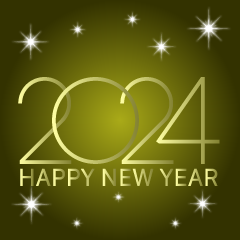 Gold Glitter Happy New Year 2024