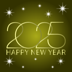 Gold Glitter Happy New Year 2025