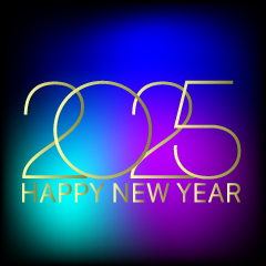 Gradation Happy New Year 2025