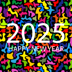 Colorful Camouflage Happy New Year 2025
