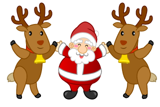 Santa and Reindeers