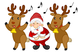 Singing Santa and Reindeer
