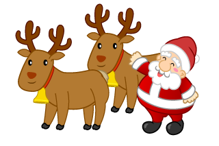 Stroking Santa and Reindeer