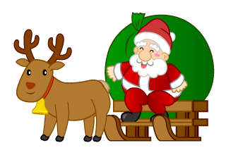 Santa on Sled and Reindeer