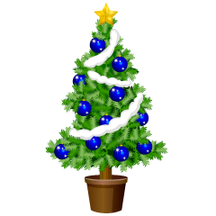 Christmas Tree with Blue Ornament