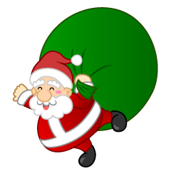 Flying Santa con bolsa de regalo
