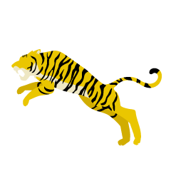 Jumping Tiger Yellow Silhouette