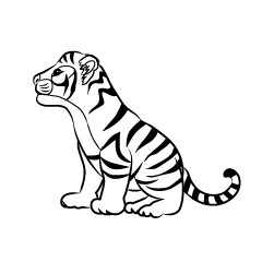 Child Tiger Black and White