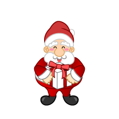 Santa with Gift Box