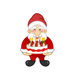 Santa con pastel