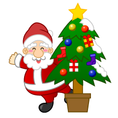 Papá Noel y árbol de Navidad