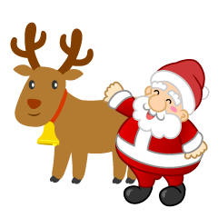 Cute reindeer and Santa