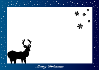 Reindeer Silhouette Christmas Border