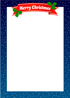 Merry Christmas Ribbon and Snow Border